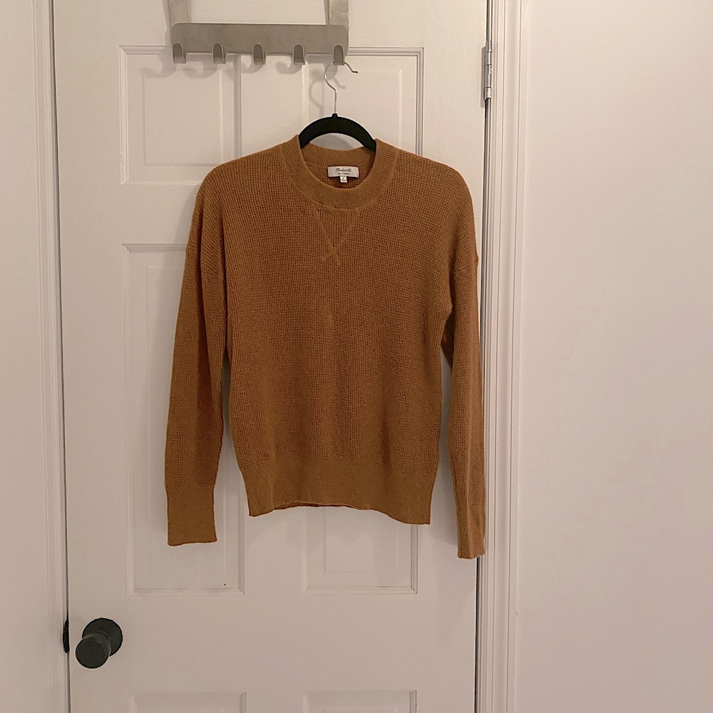 Madewell 100% Cashmere Waffle Knit Crewneck Sweater
